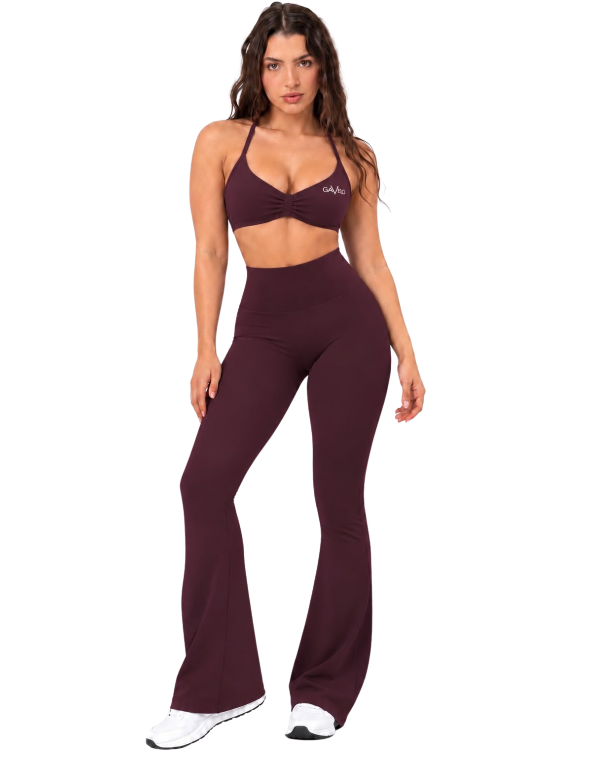 GAVELO Seamless Lift Set Flare Tights + Bra Deep Plum