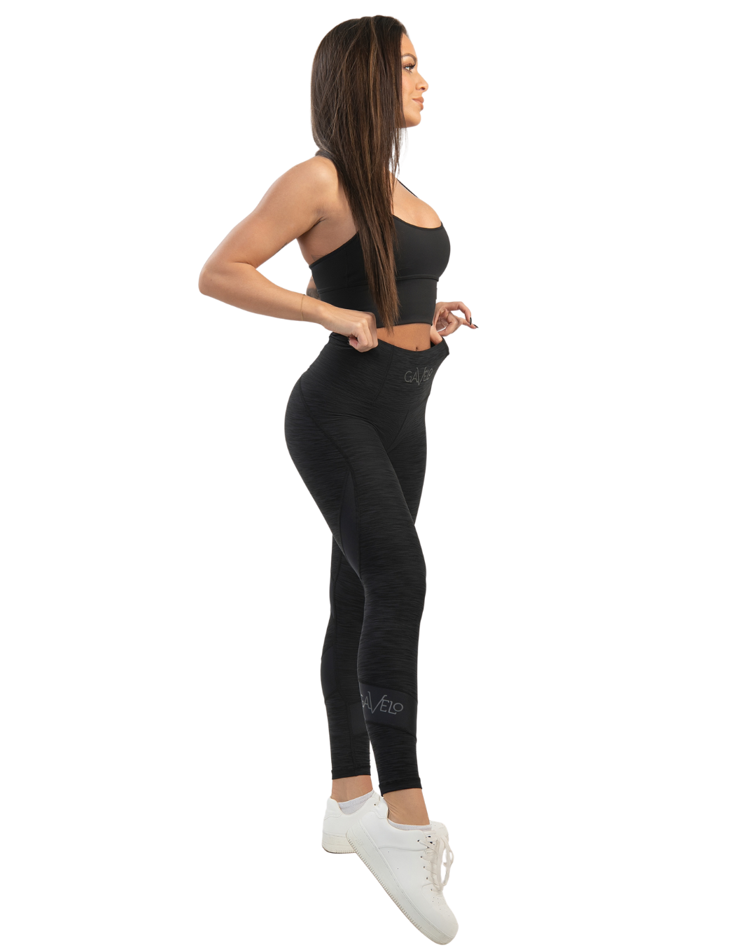 GAVELO Black & Black Swirl Tights
