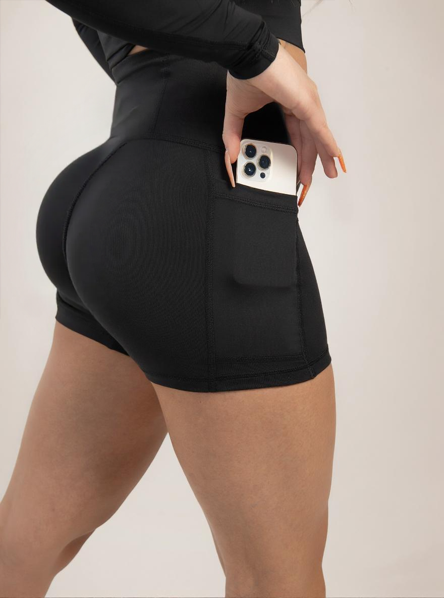 GAVELO Black Pocket Shorts