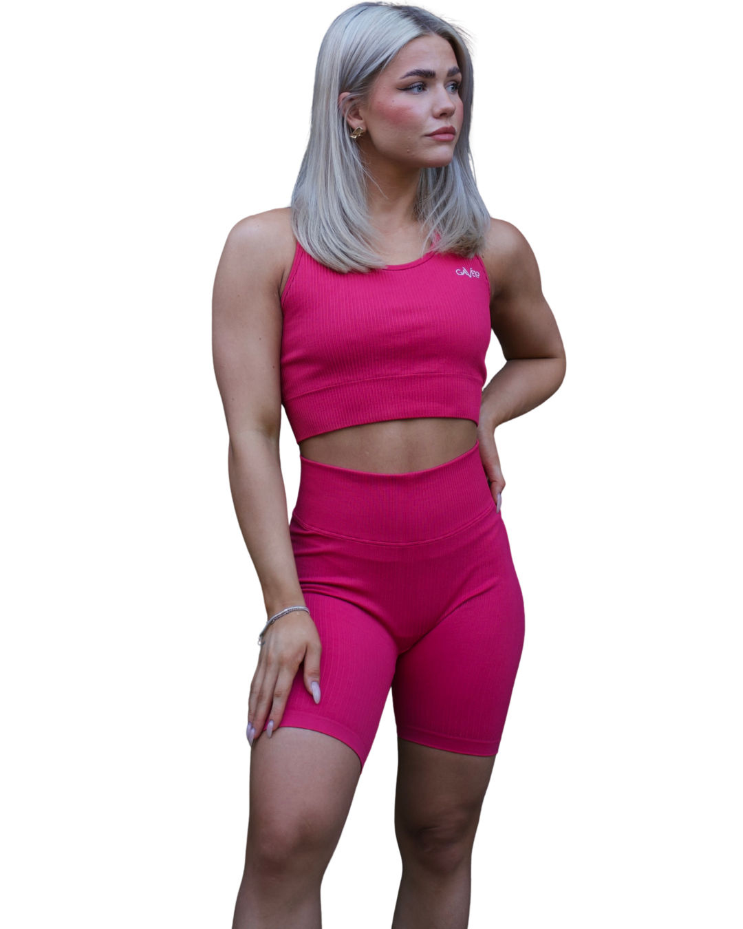 GAVELO Ribbed Seamless Biker Shorts Berry