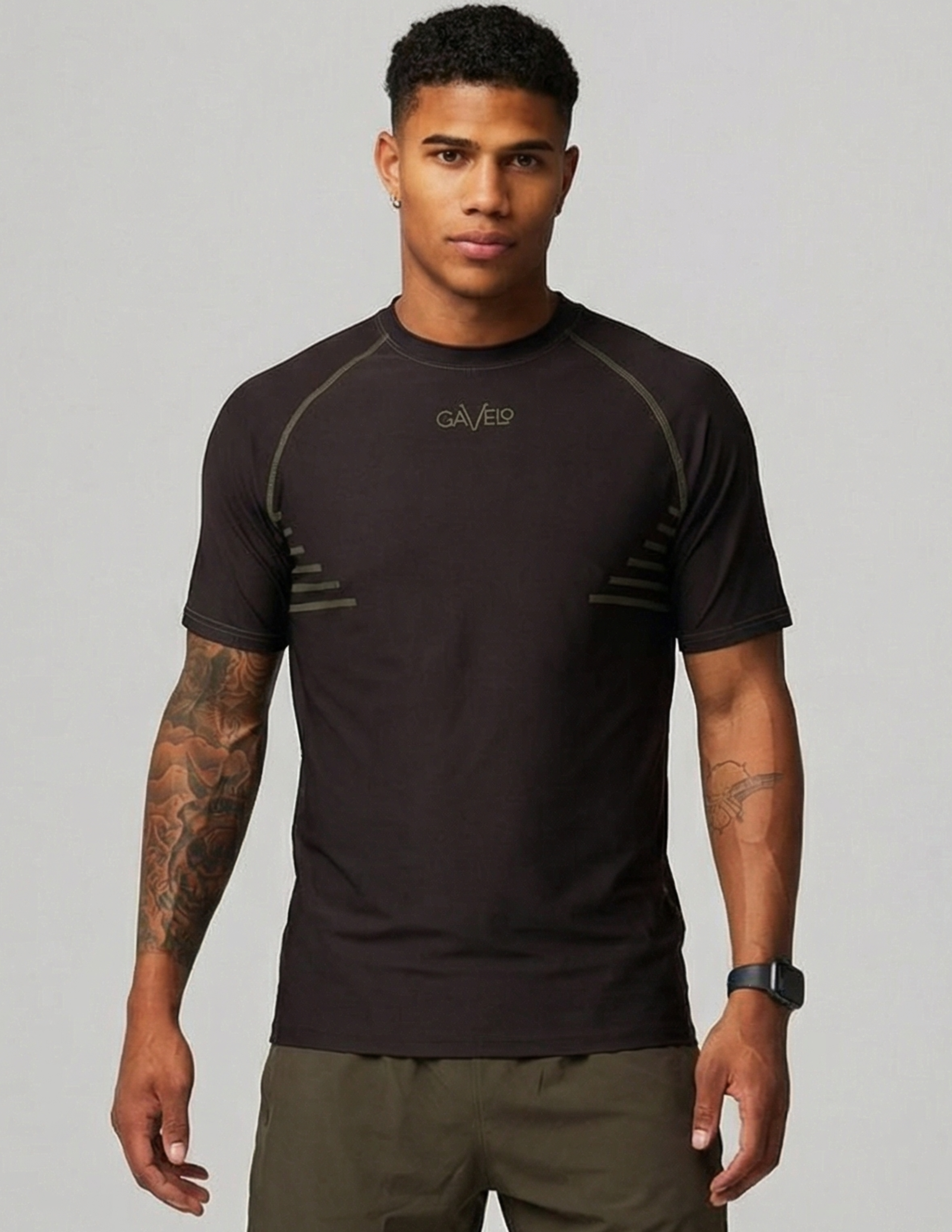 GAVELO Performance Tee Black/Dark Green