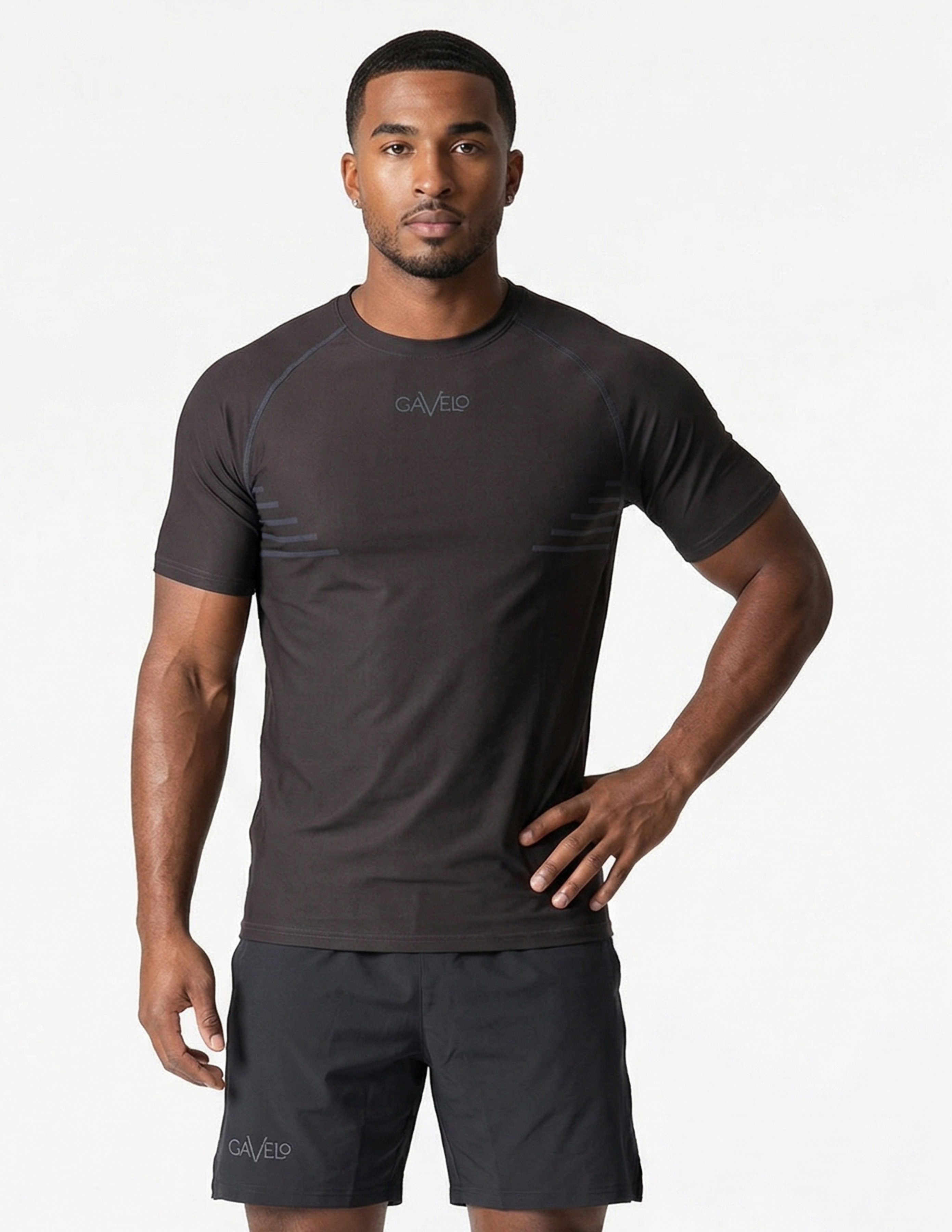 GAVELO Performance Tee Black/Dark Navy