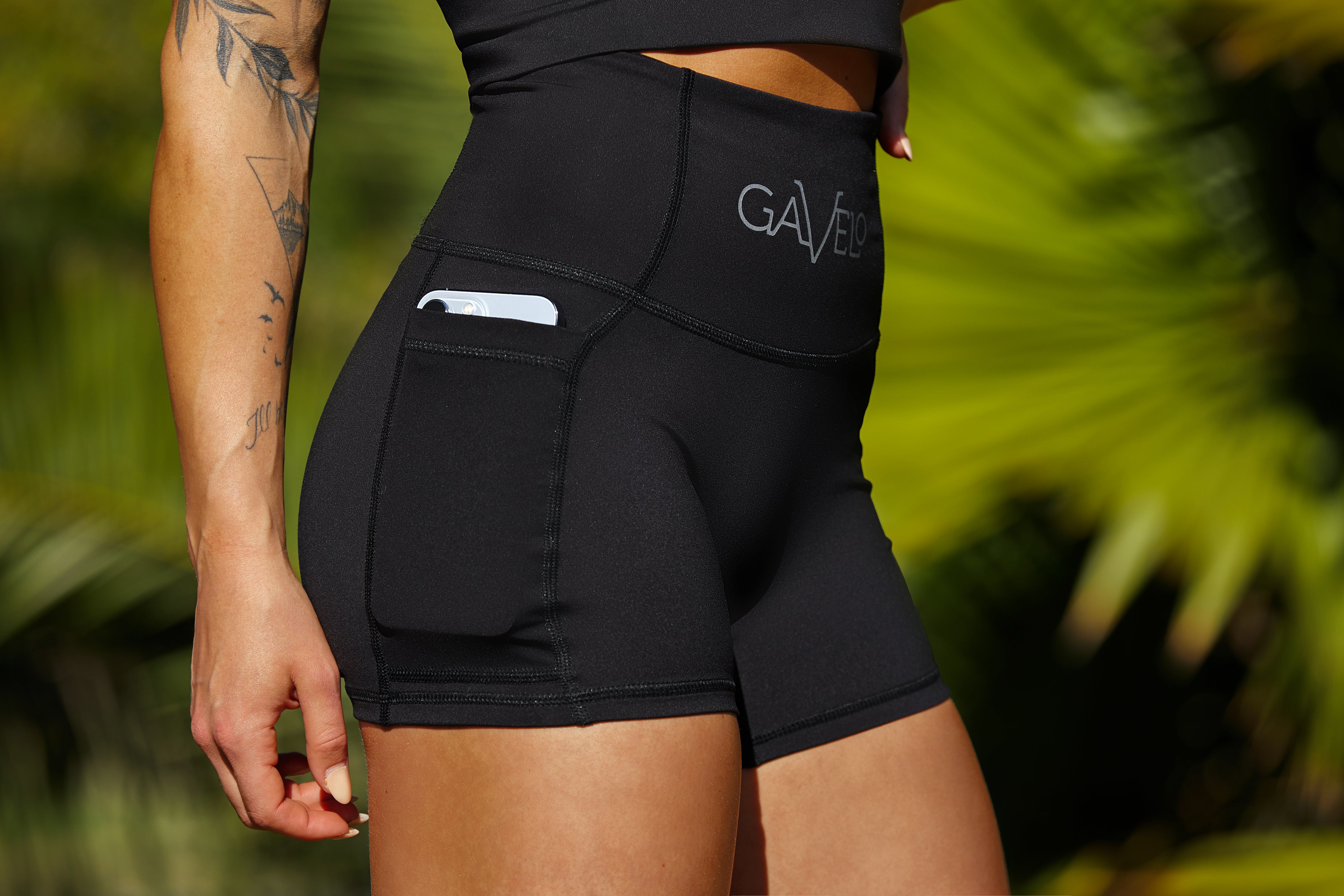 GAVELO Black Pocket Shorts