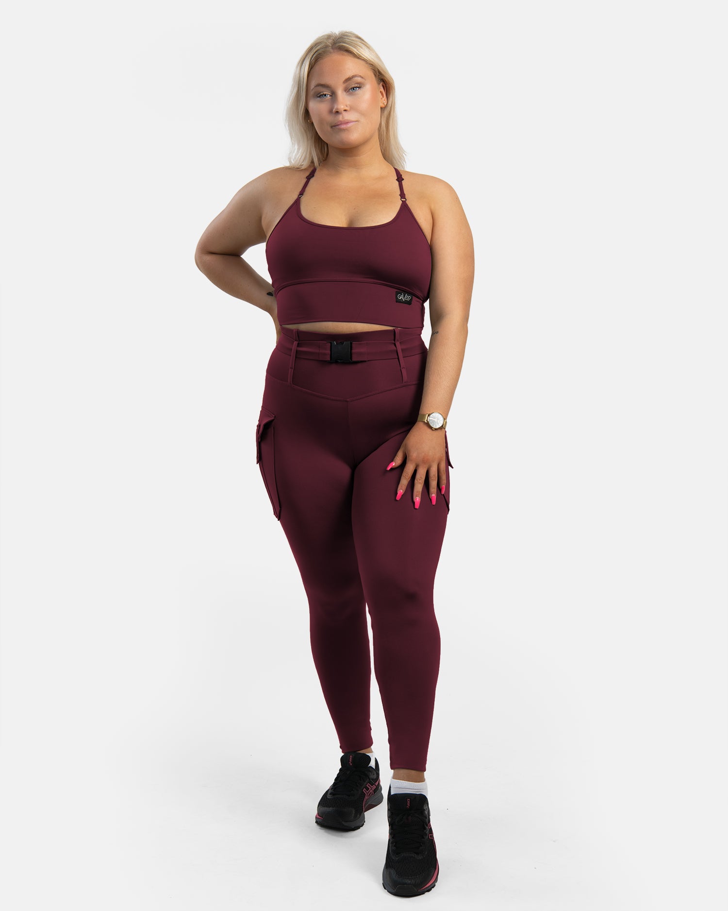 GAVELO Cargo Leggings Burgundy