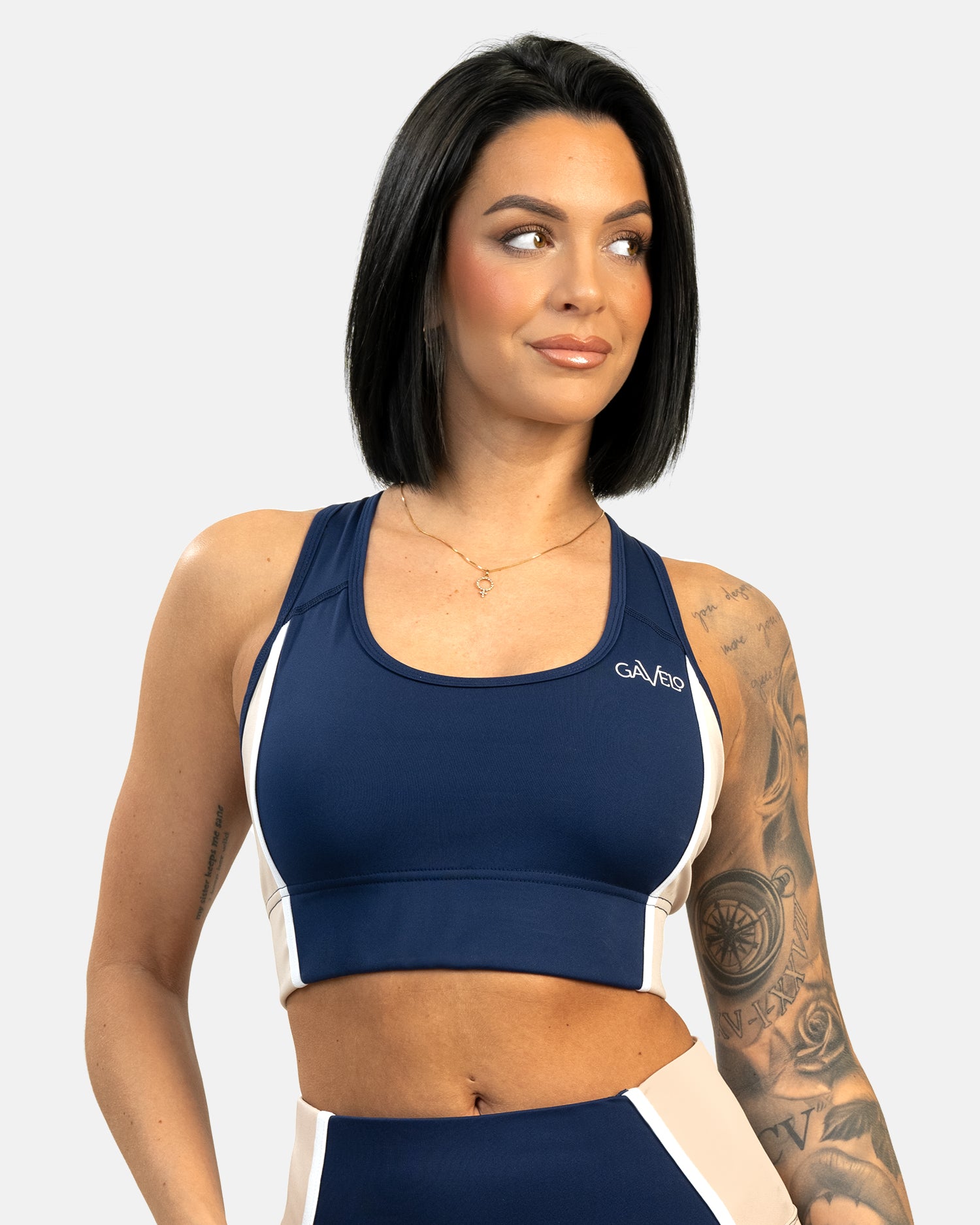 GAVELO Noble Chic Navy Sports Bra