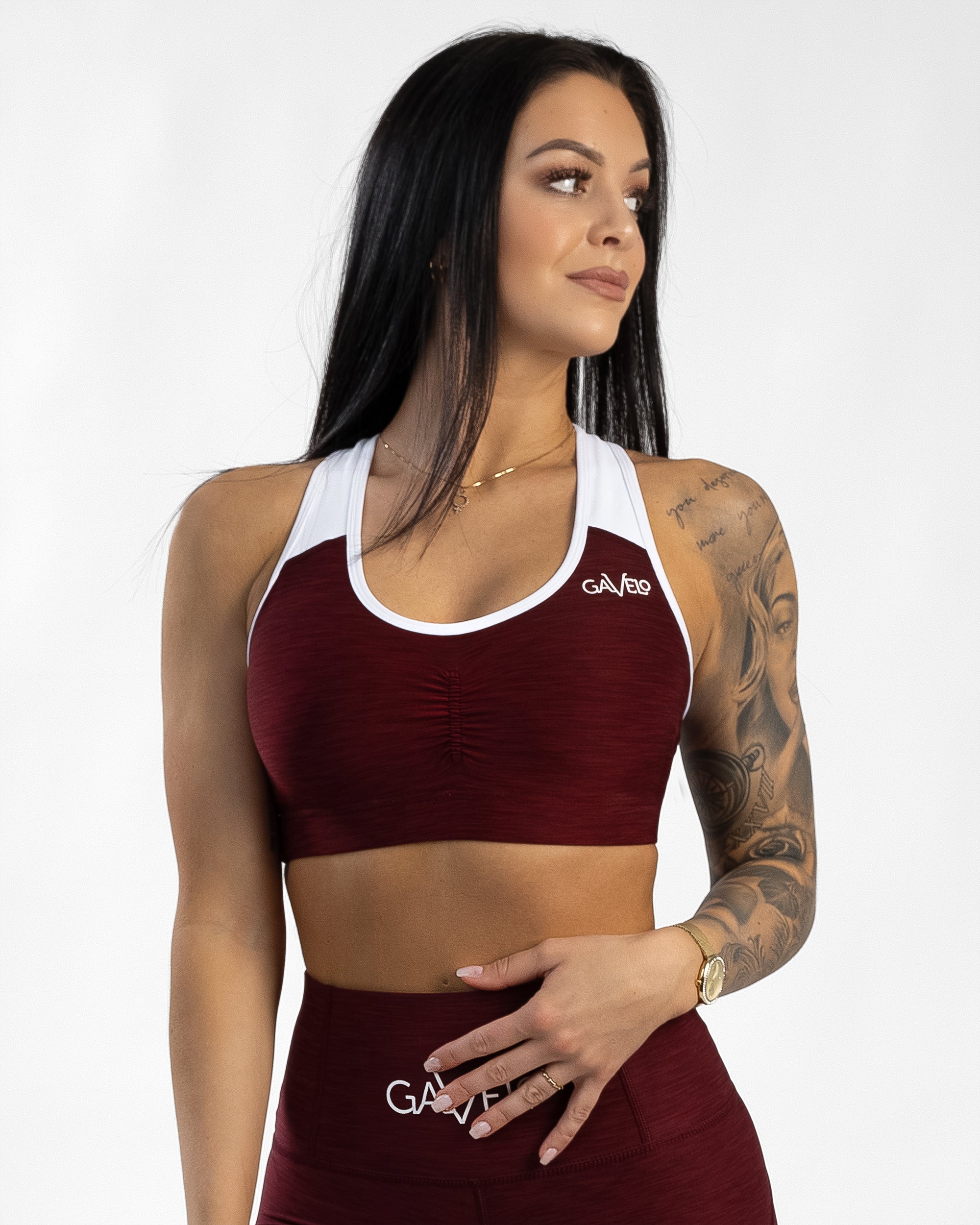 GAVELO Burgundy Swirl Sports Bra