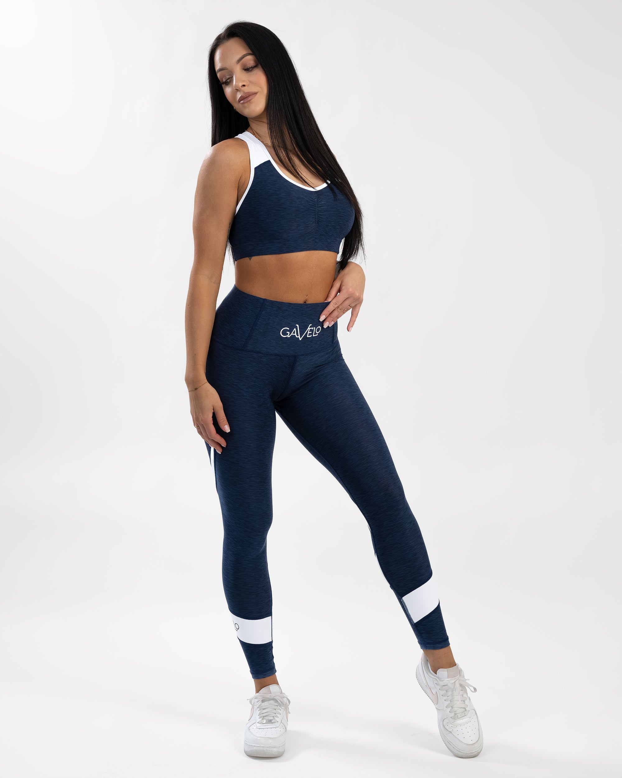 GAVELO Navy Swirl Sports Bra