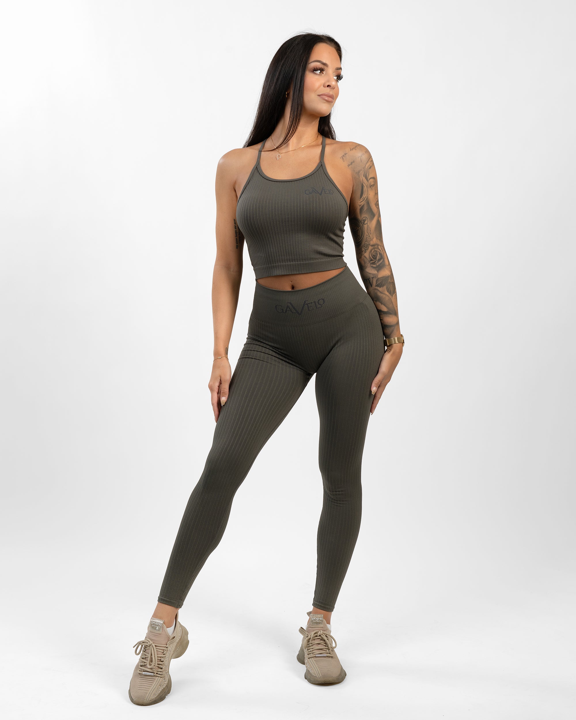 GAVELO Seamless Ribbed Bungee Cord Tights
