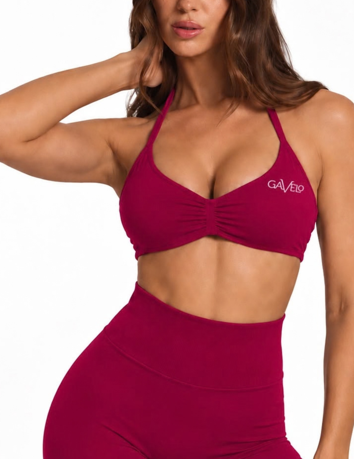 GAVELO Seamless Lift Set Shorts + Bra Deep Red