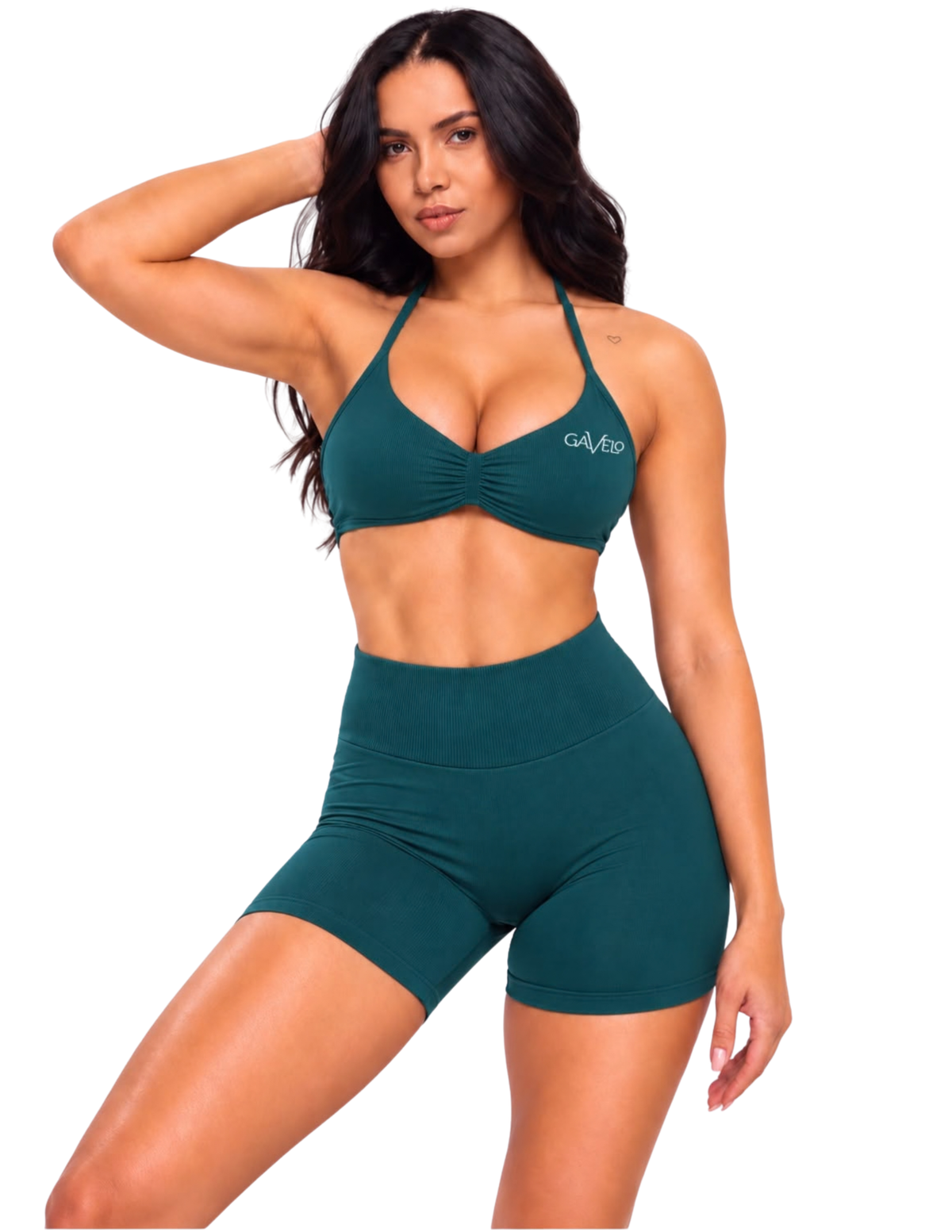 GAVELO Seamless Lift Set Shorts + Bra Deep Green