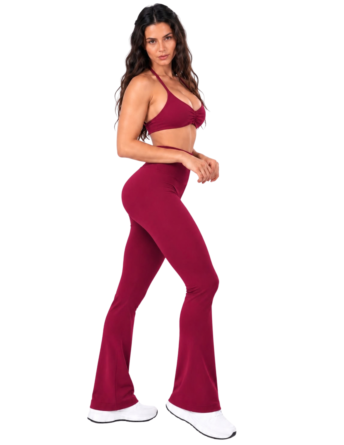 GAVELO Seamless Lift Set Flare Tights + Bra Deep Red