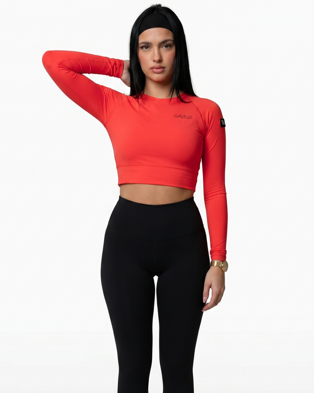 GAVELO Cropped Long Sleeve Radical Red