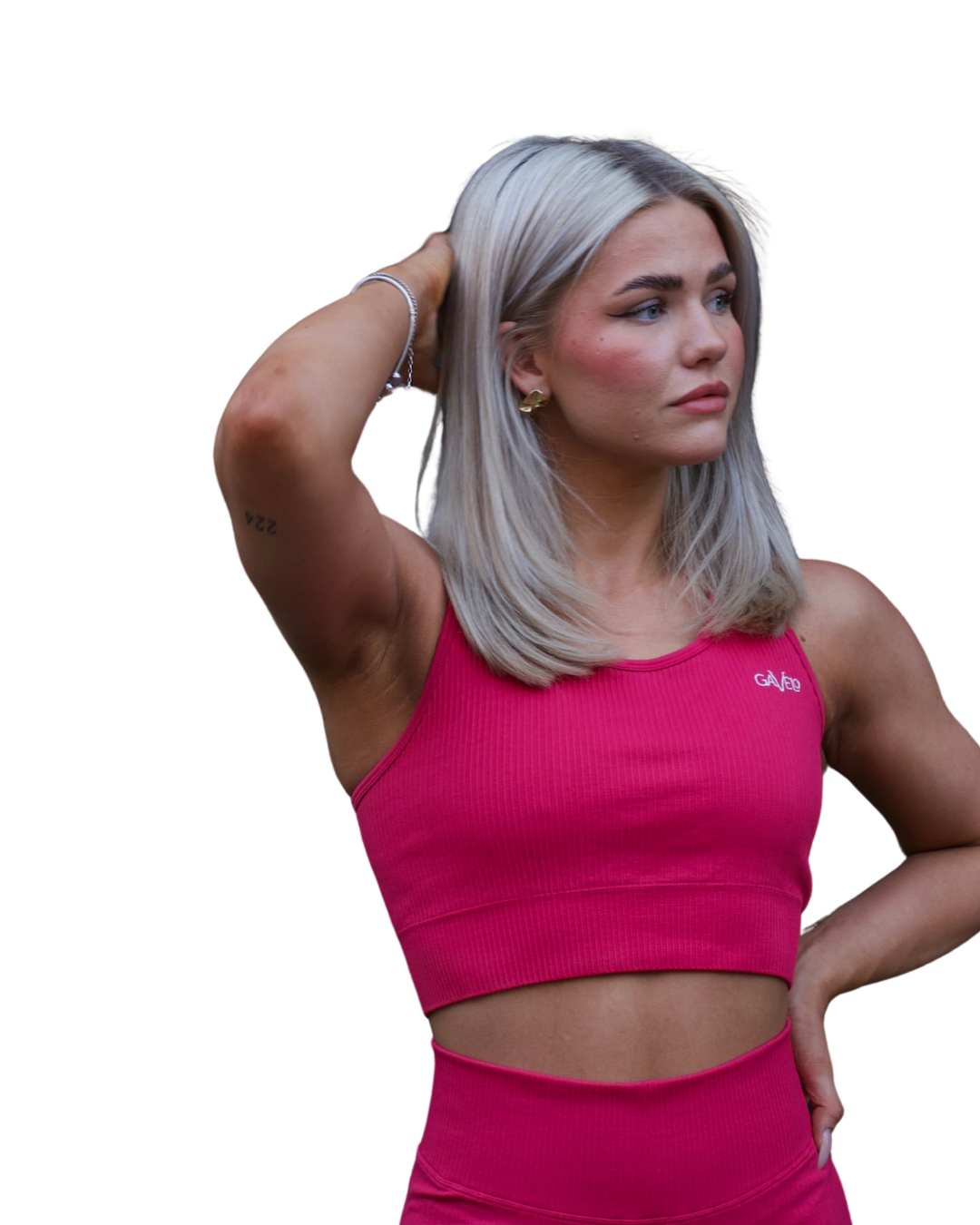 GAVELO Ribbed Seamless Sport Bra Berry