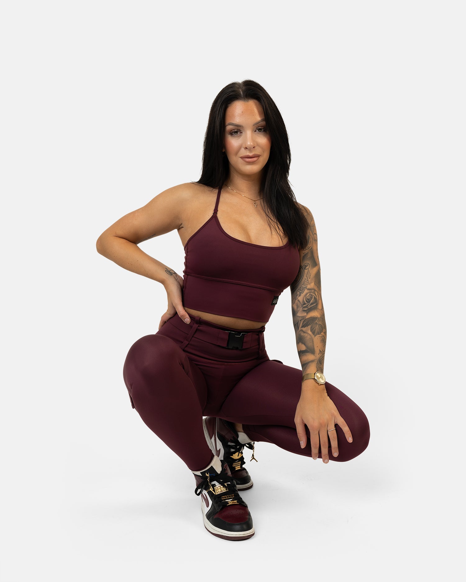 GAVELO Cargo Leggings Burgundy