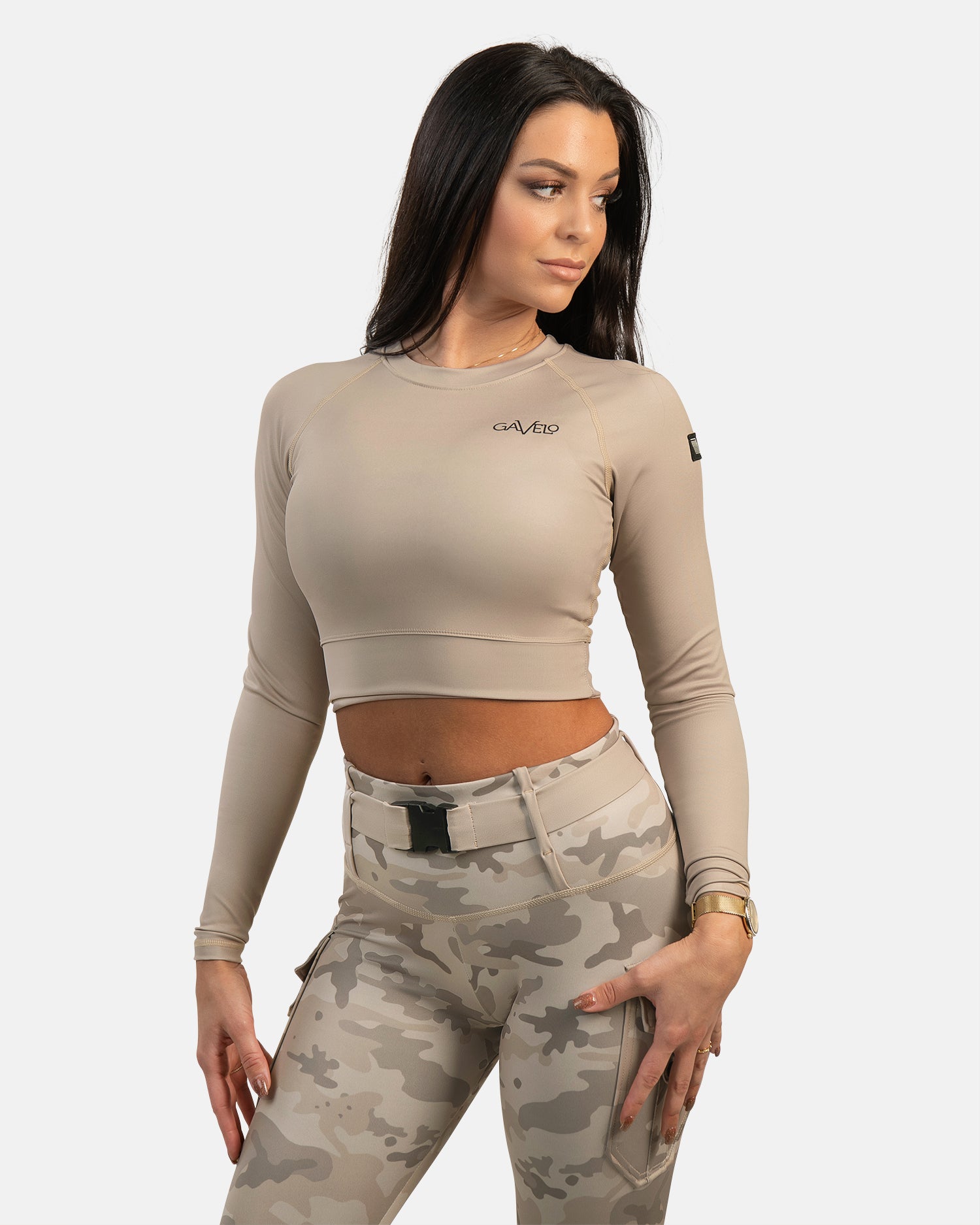 GAVELO Cropped Long Sleeve Sand Dune