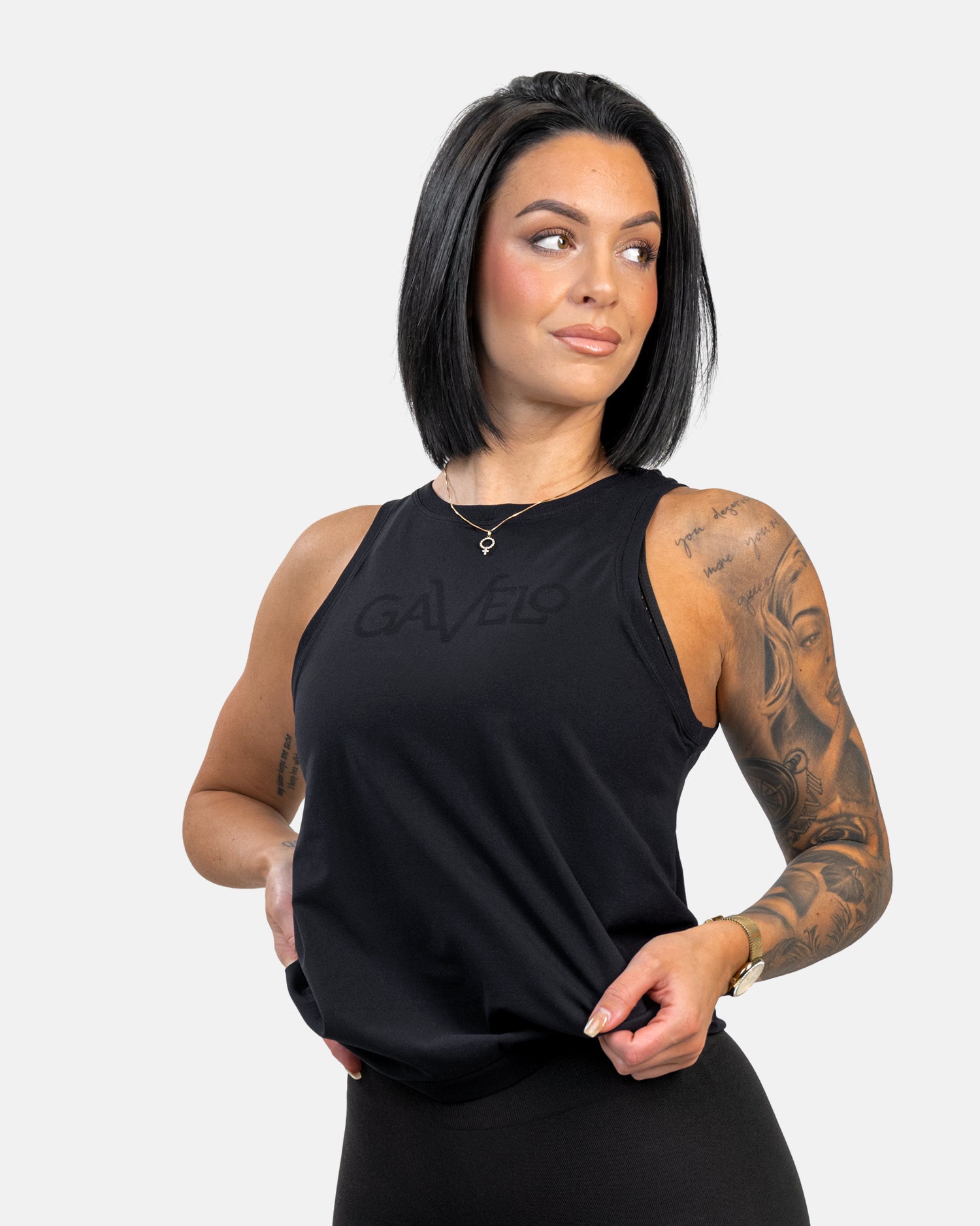 GAVELO Seamless Black Signature Tank Top