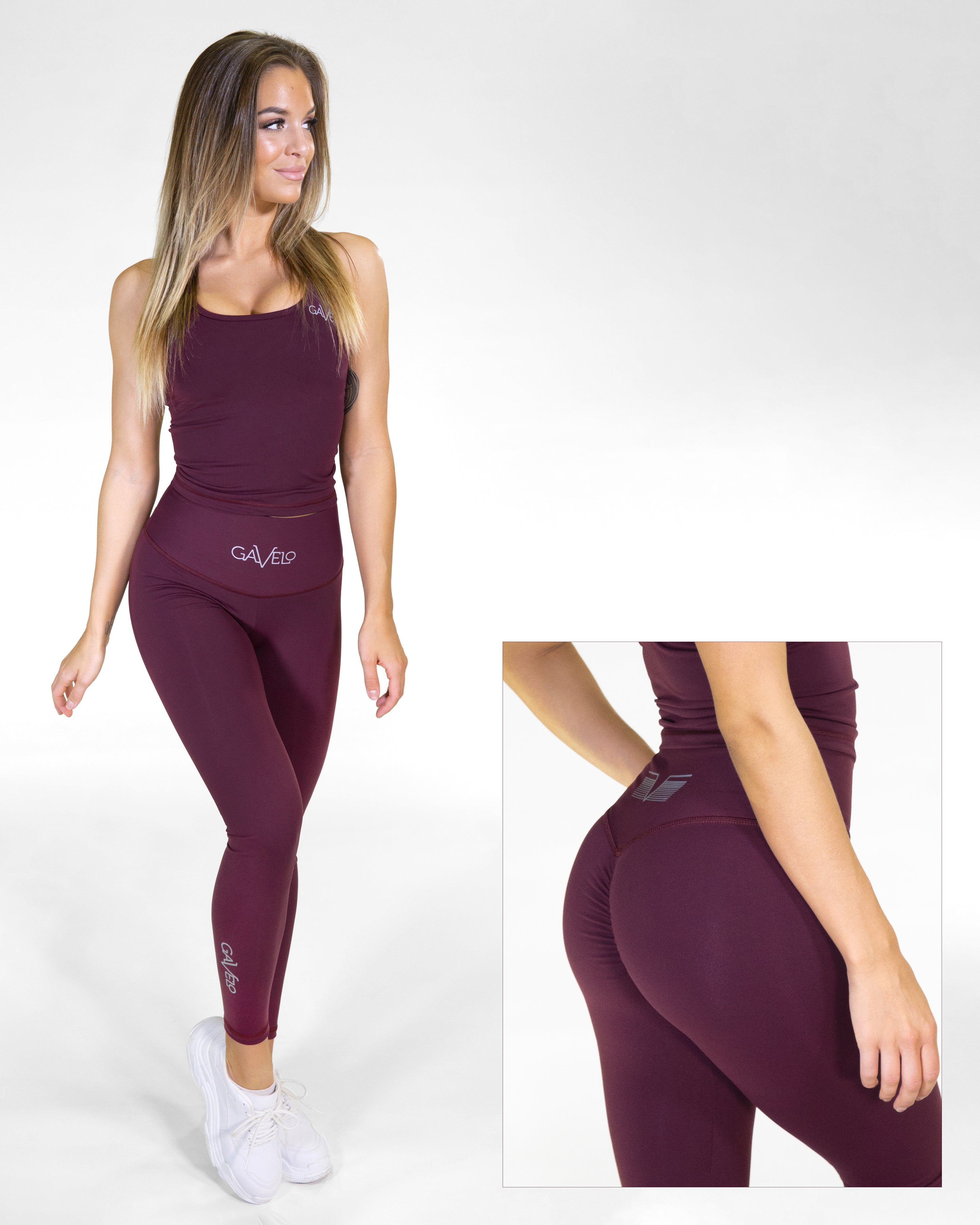 POP Burgundy Scrunch Leggings