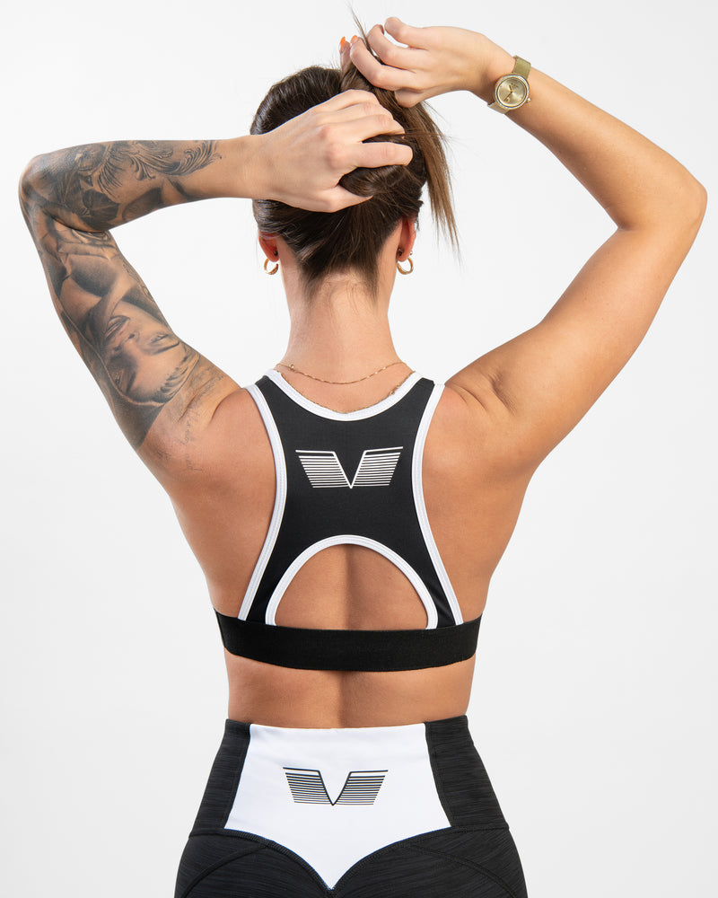 GAVELO Black & White Swirl Sports Bra
