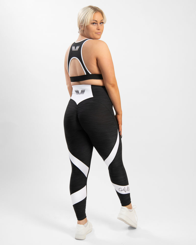 GAVELO Black & White Swirl Sports Bra