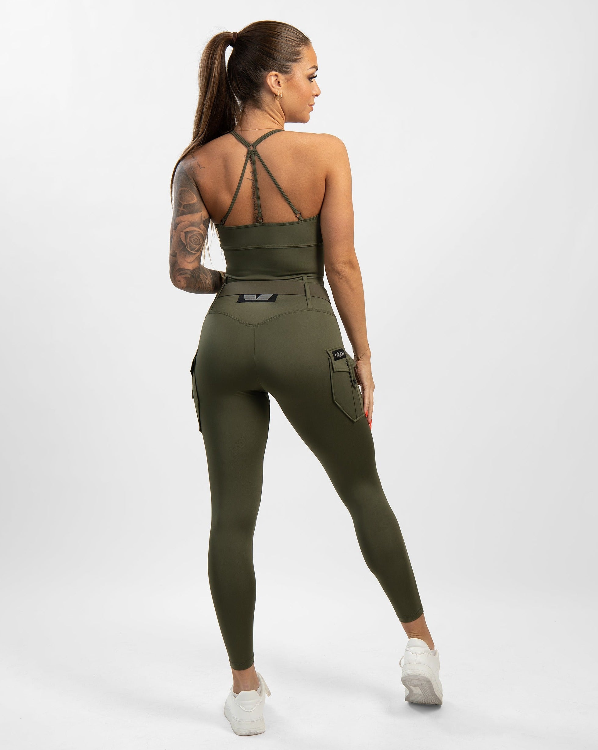 Cargo leggings with pockets-Army Green – Benafitt