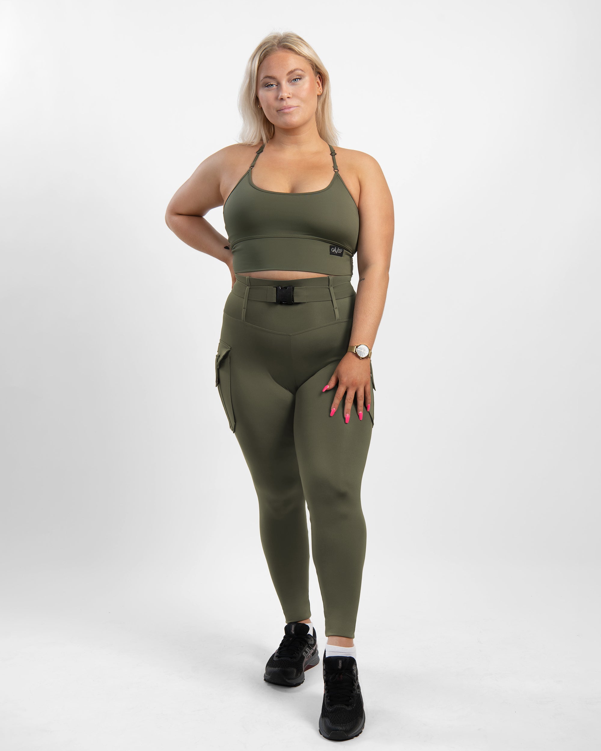 GAVELO Cargo Leggings Military Green