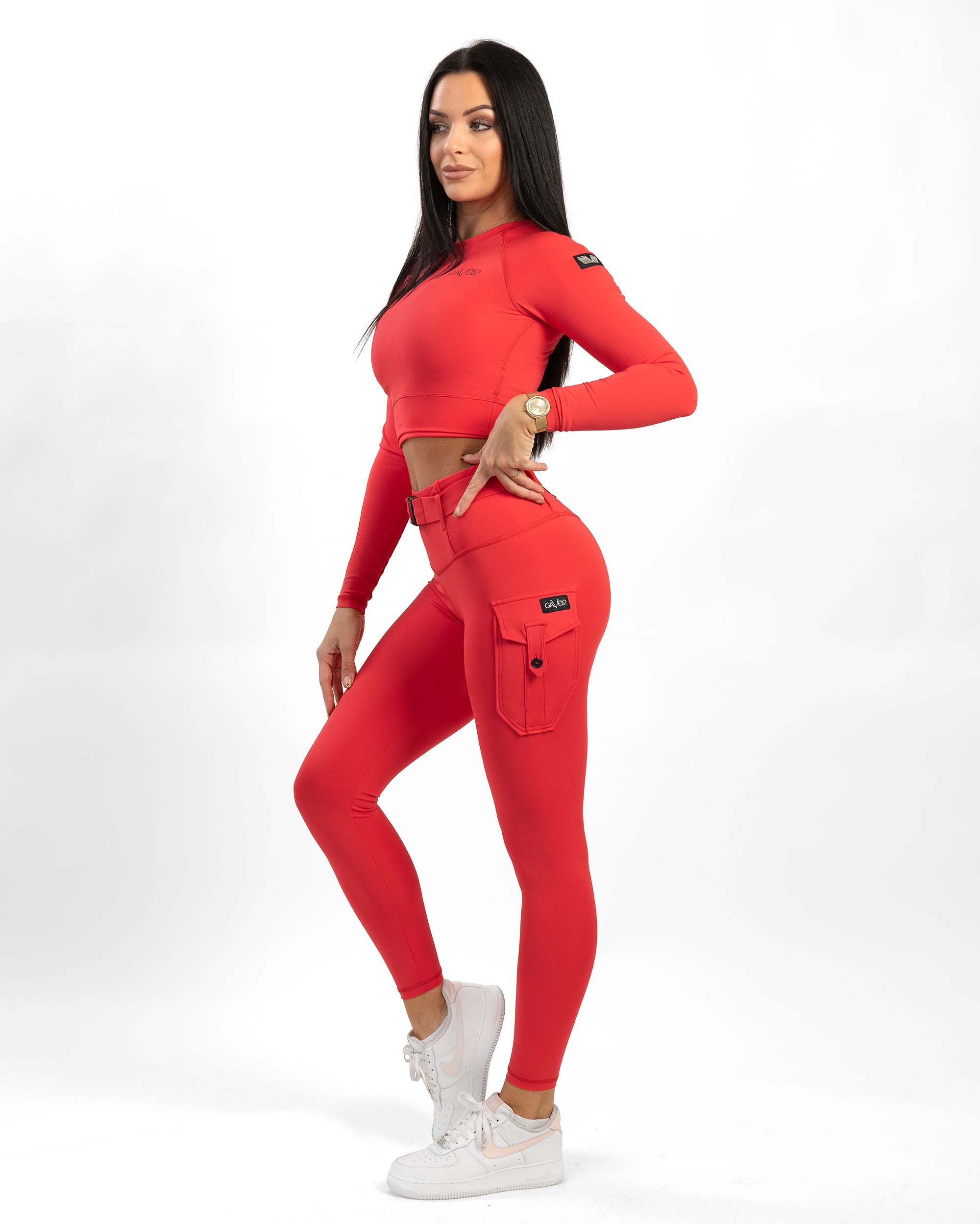 GAVELO Cropped Long Sleeve Radical Red