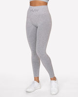 GAVELO Seamless Ribbed Light Grey Melange Tights