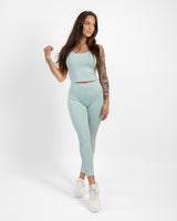 GAVELO Seamless Ribbed Pistage Melange Leggings