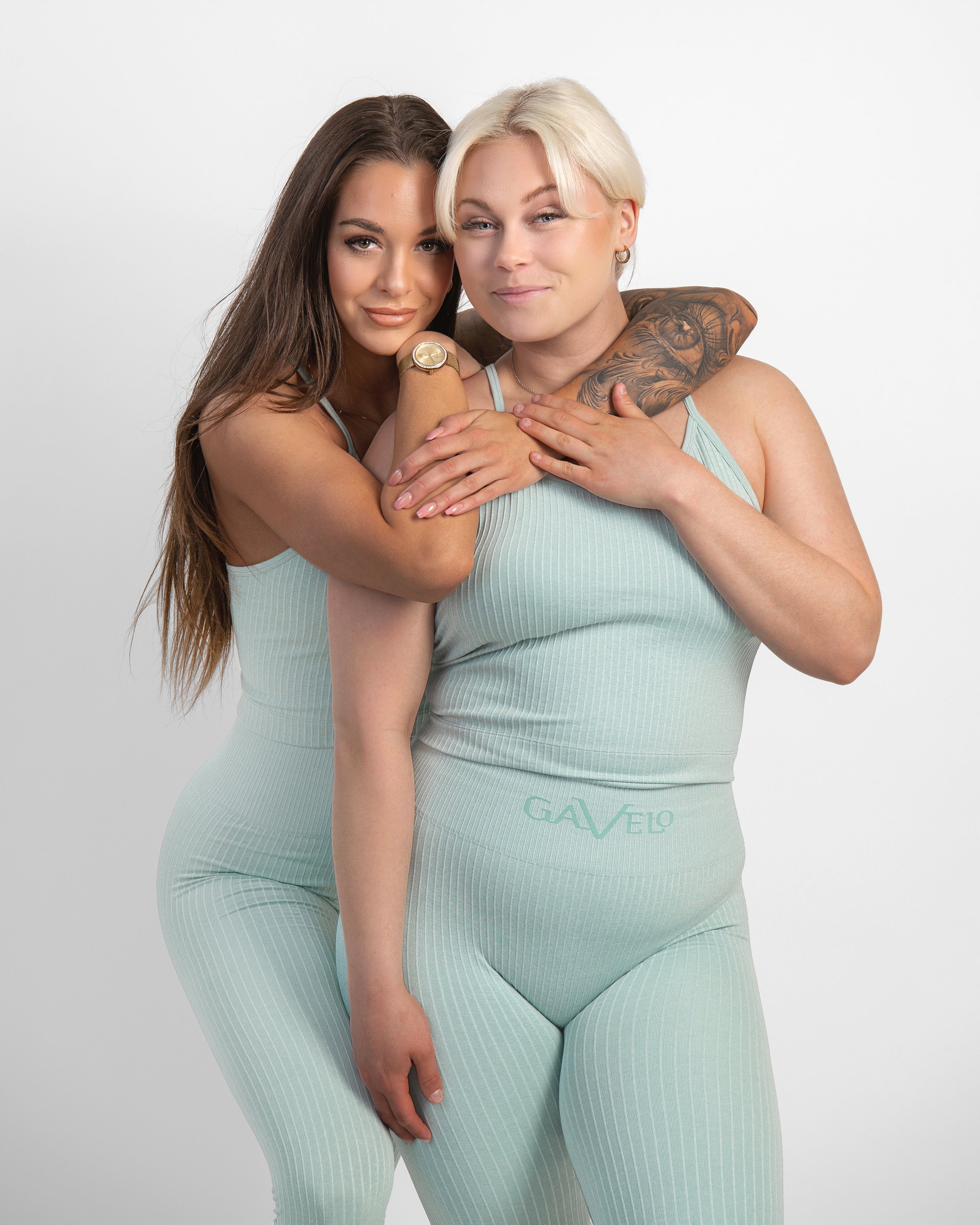 GAVELO Seamless Ribbed Pistachio Melange Tank Top