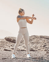 GAVELO Seamless Ribbed Sand Melange Tank