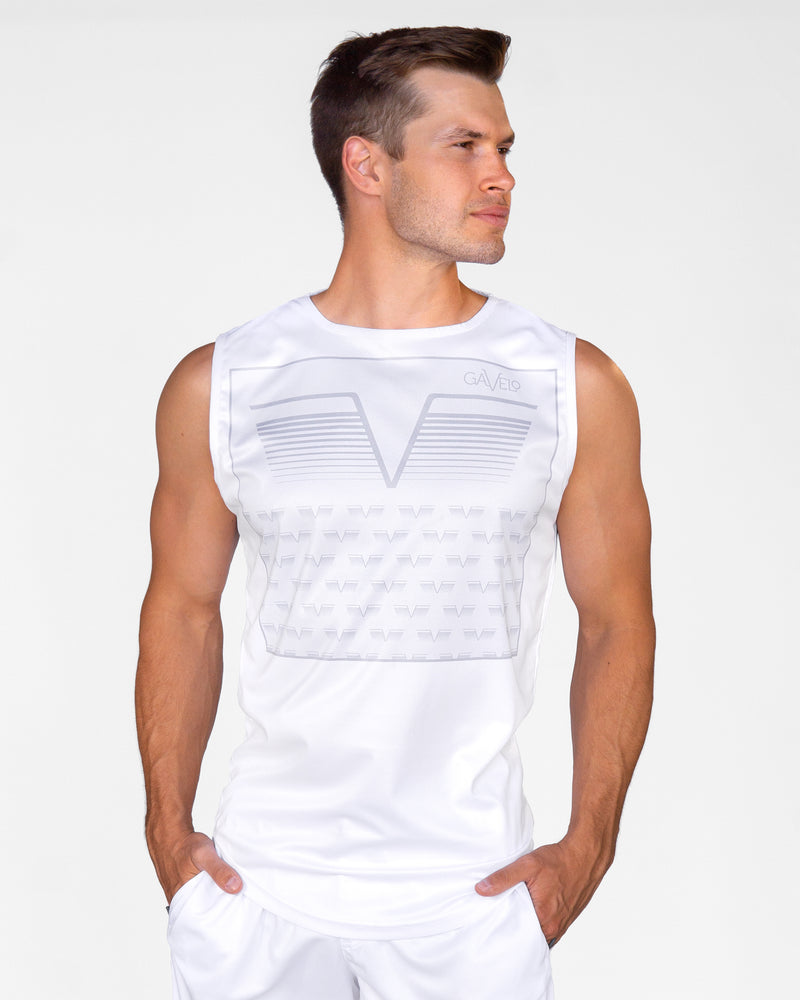 GAVELO Sniper White Sleeveless Tee