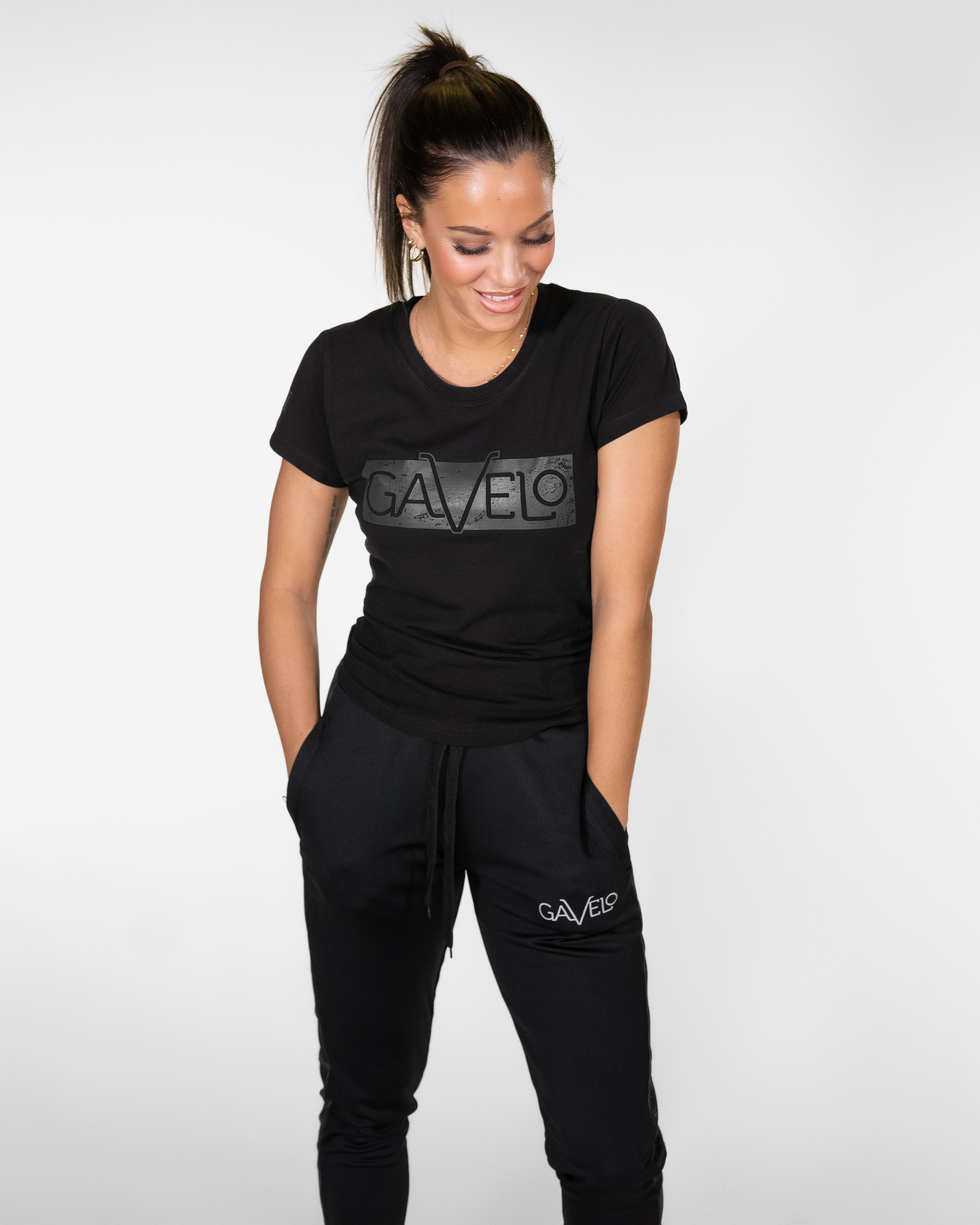 GAVELO  Black Grey Logo T-shirt